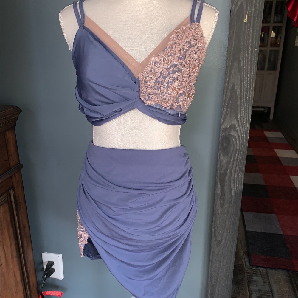 Custom plum lyrical dance costume adult small/med